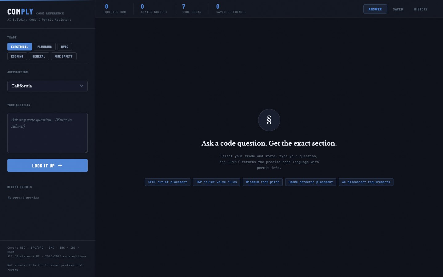 COMPLY AI code and permit assistant